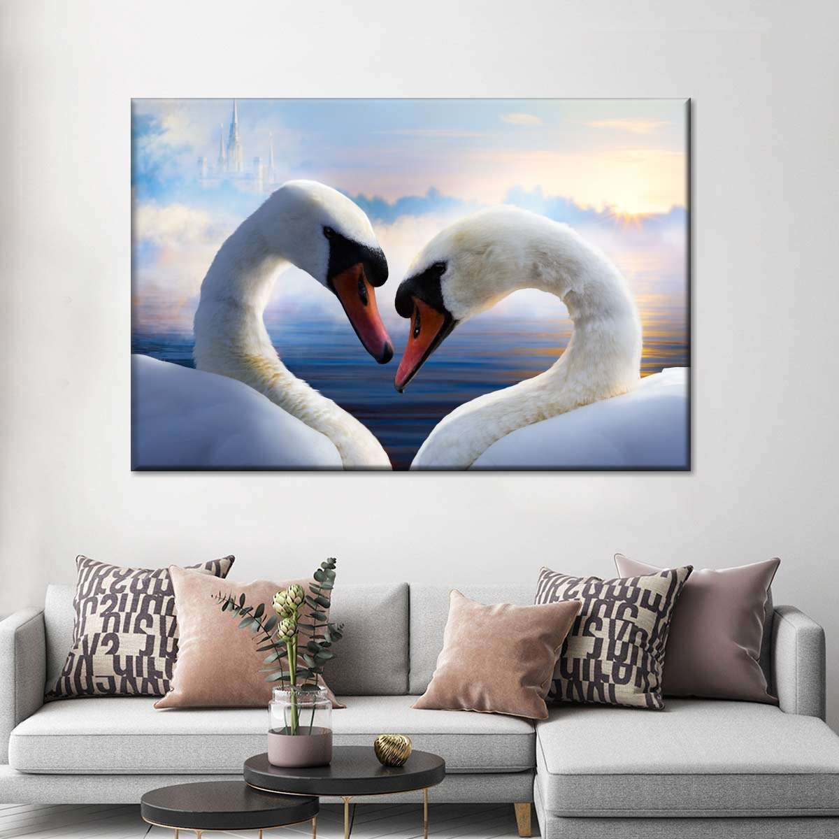 Swan Romance Wall Art