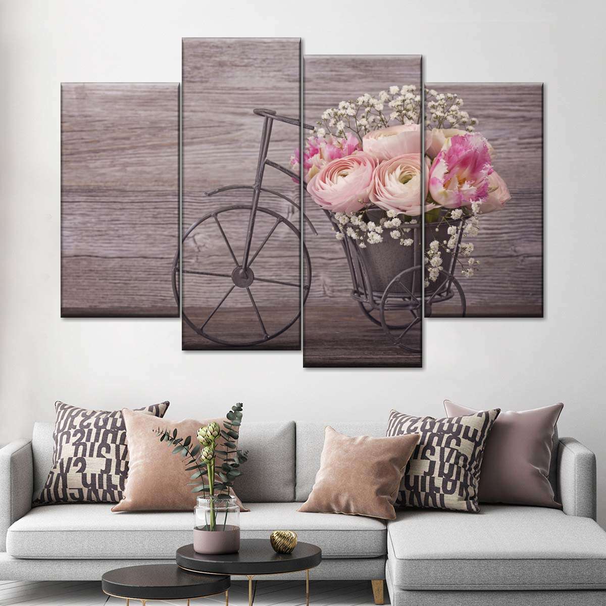 Ranunculus Bicycle Vase Wall Art