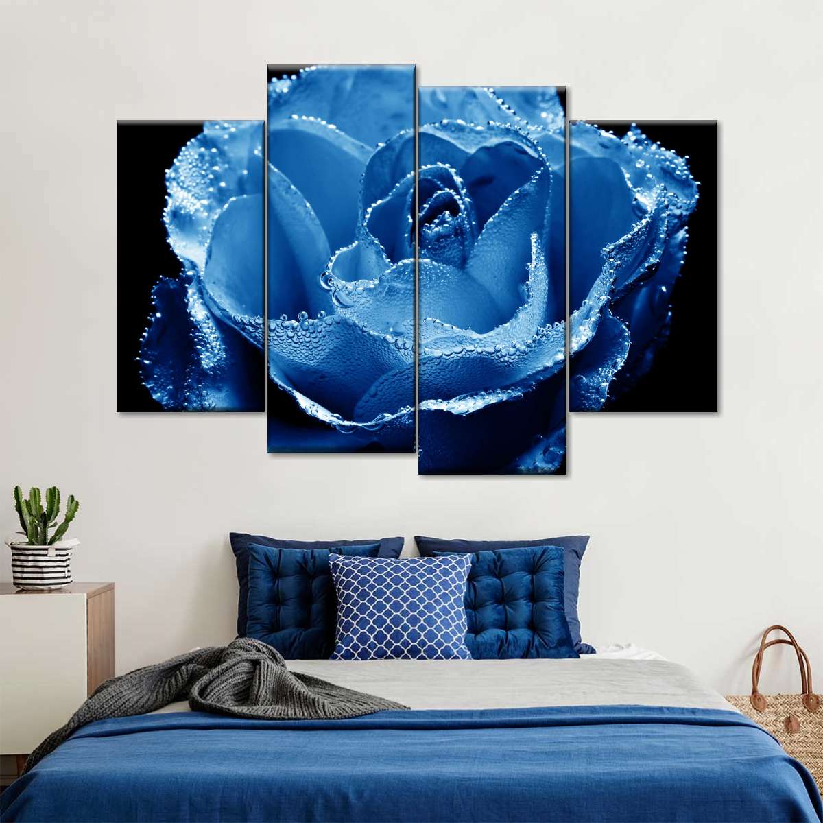 Misty Blue Rose Wall Art