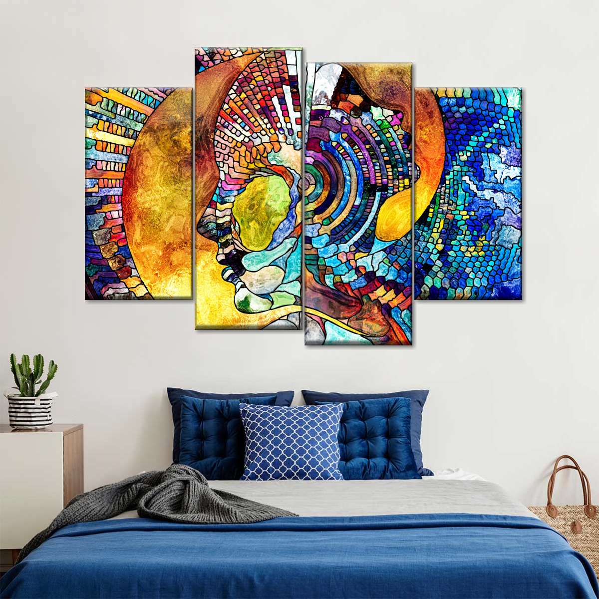 Stained Glass Abstract Figure Wall Art