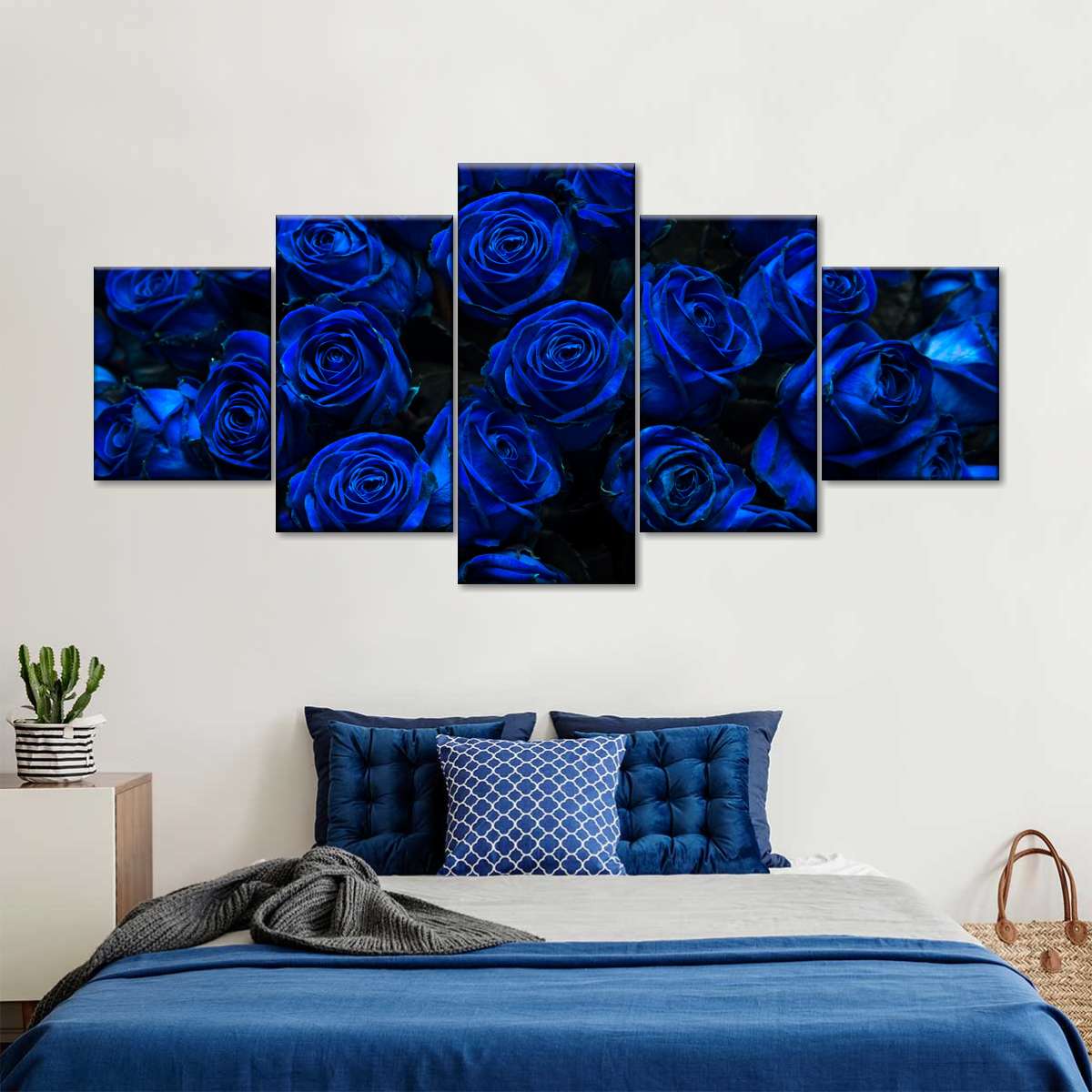 Royal Blue Roses Wall Art