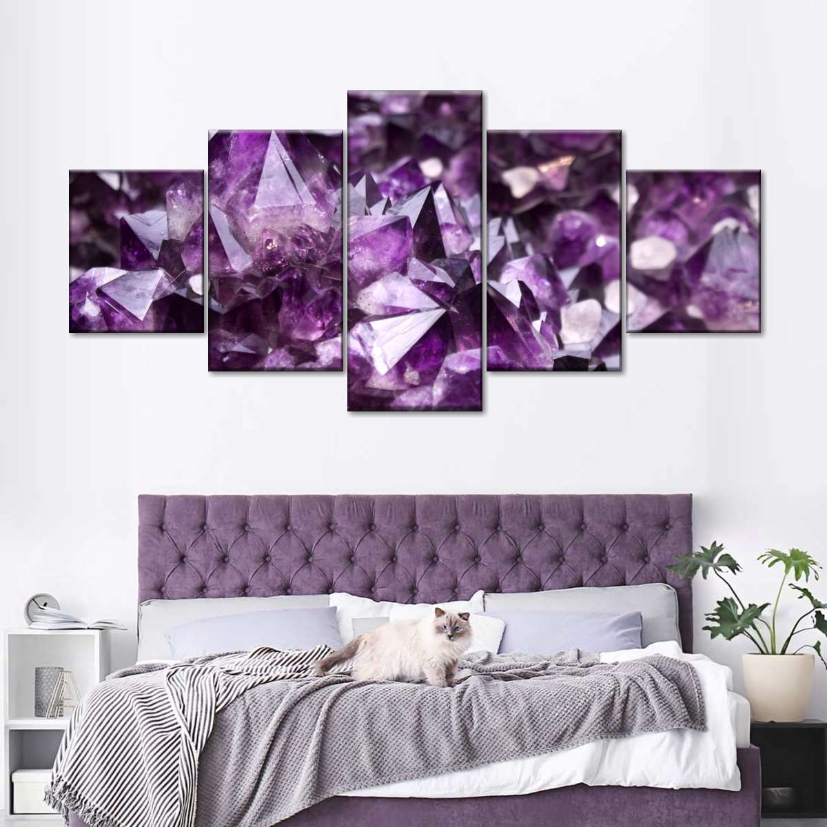 Purple Amethyst Geode Wall Art