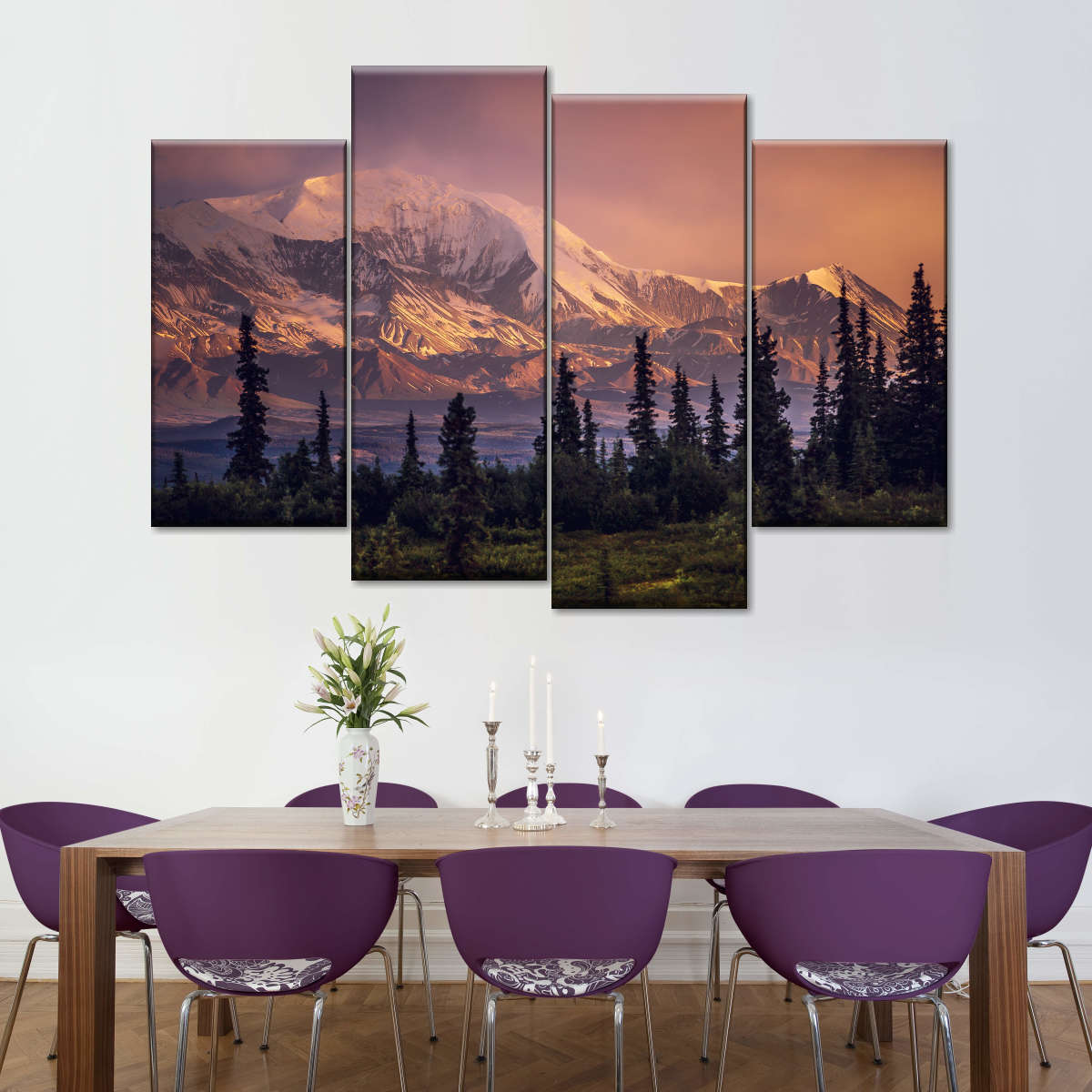 Denali Mountains And Forest Wall Art