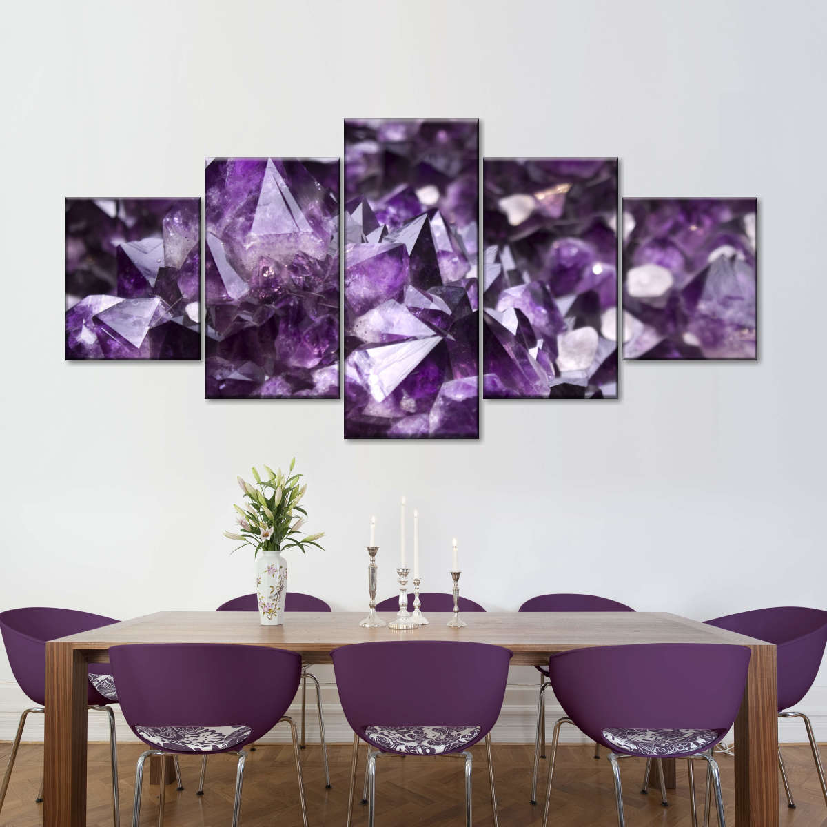 Purple Amethyst Geode Wall Art