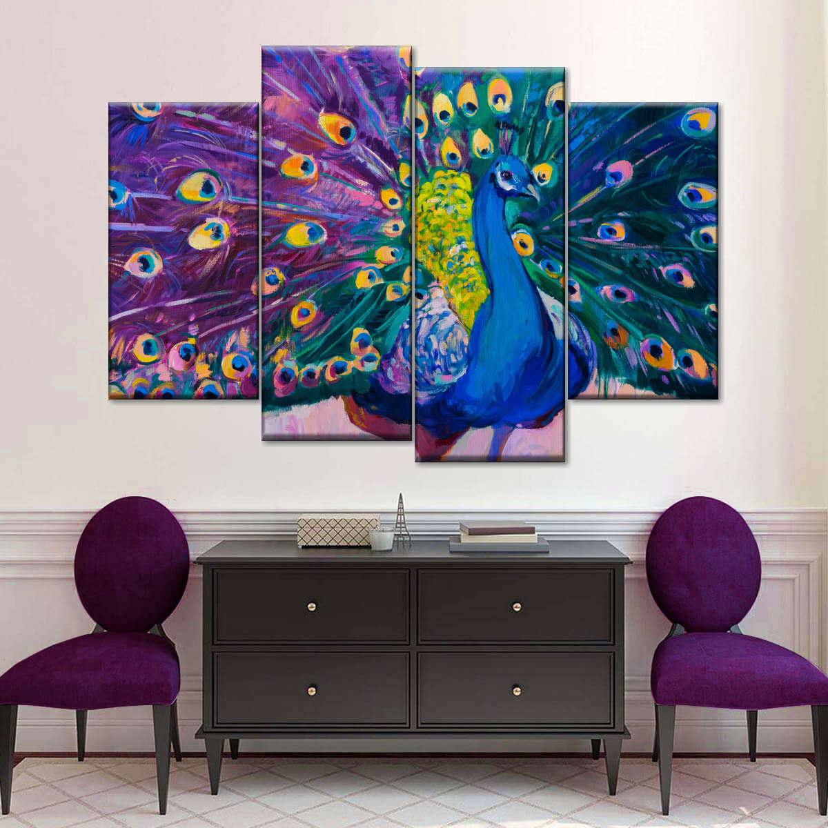 Dazzling Peacock Wall Art