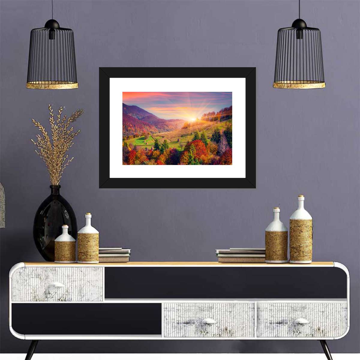 Mountain Autumn Sunrise Wall Art