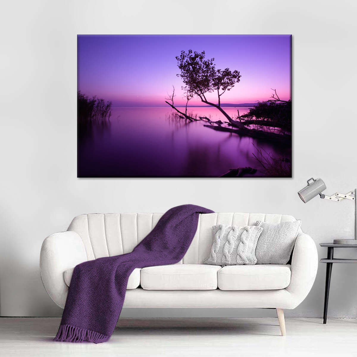 Violet Toned Lake Wall Art