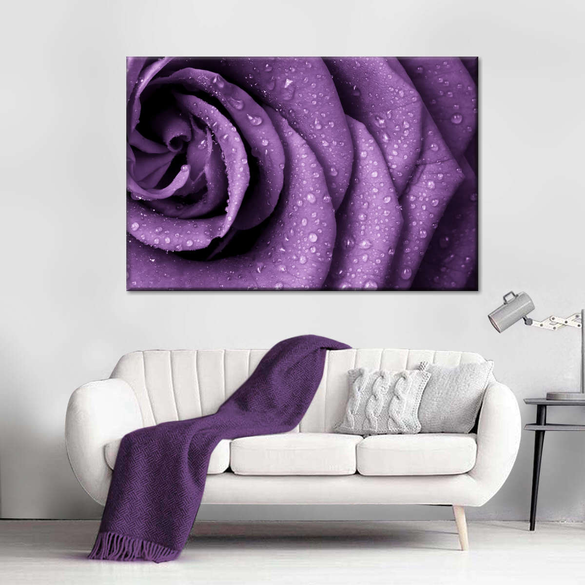 Dewy Violet Rose Wall Art