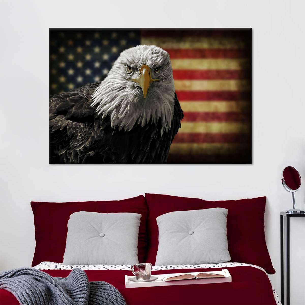 Eagle And Flag Of America Wall Art