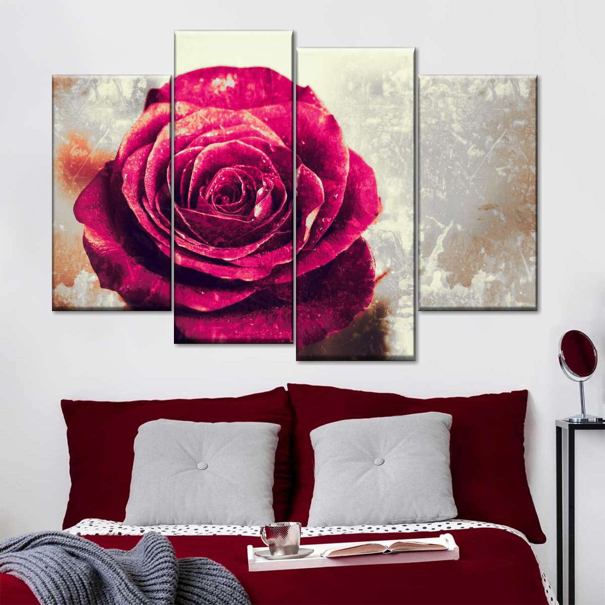 Textured Grunge Rose Wall Art