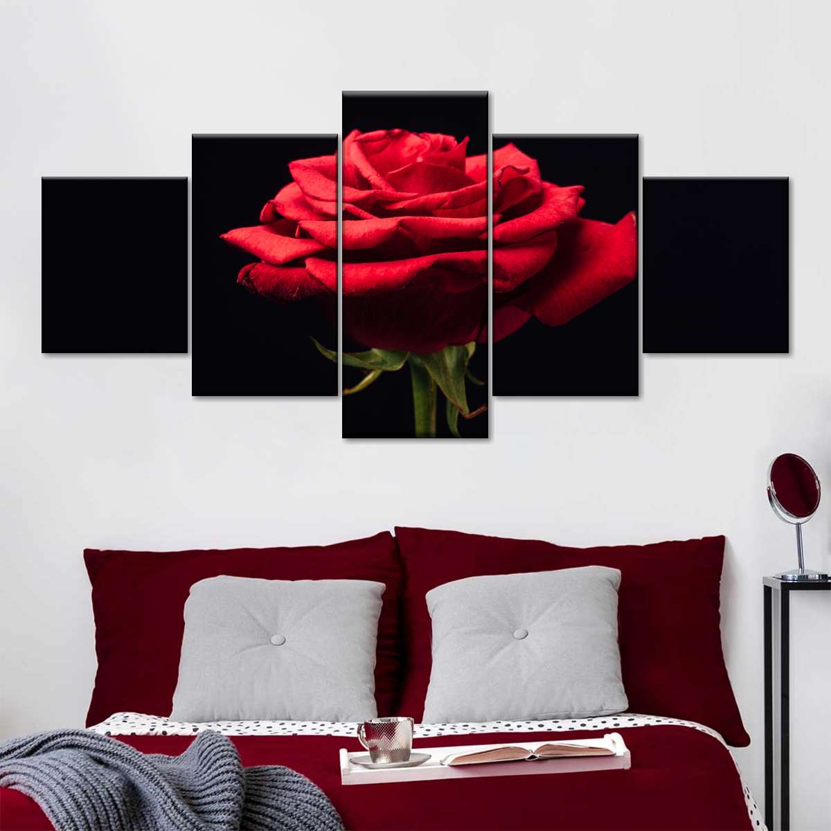 Forlorn Red Rose Wall Art