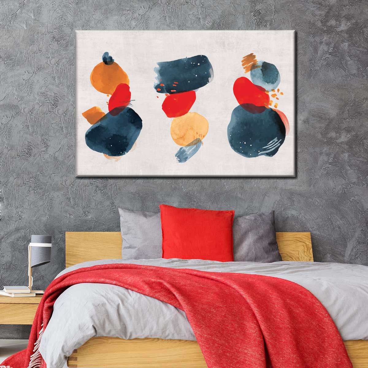 Watercolor Blotches Canvas Set Wall Art