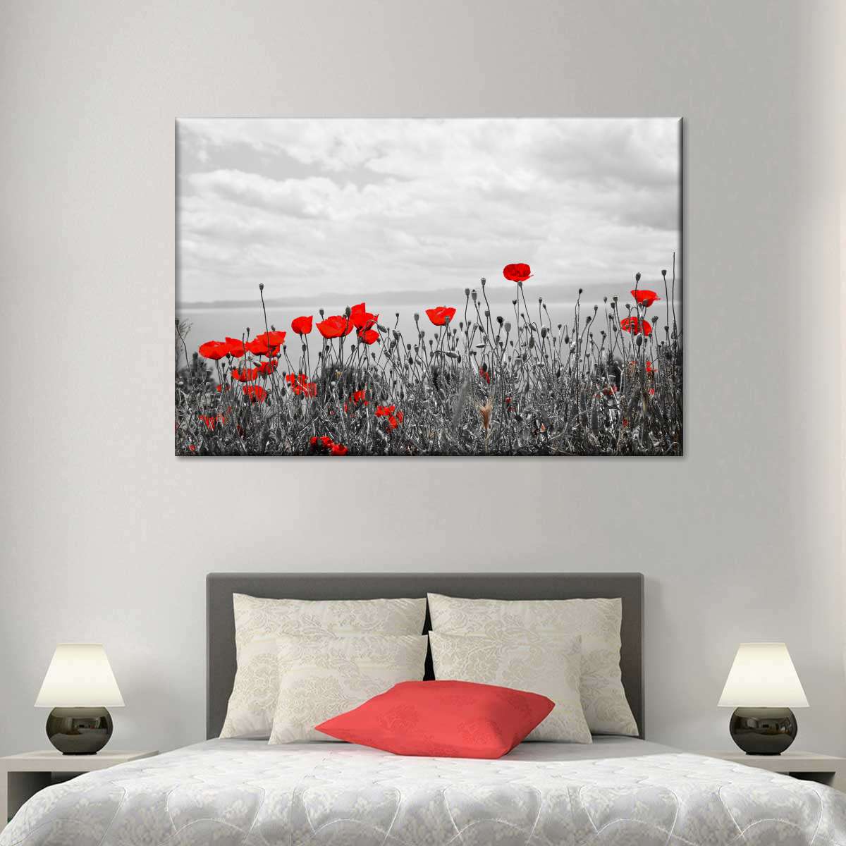 Red Poppy Field Pop Wall Art