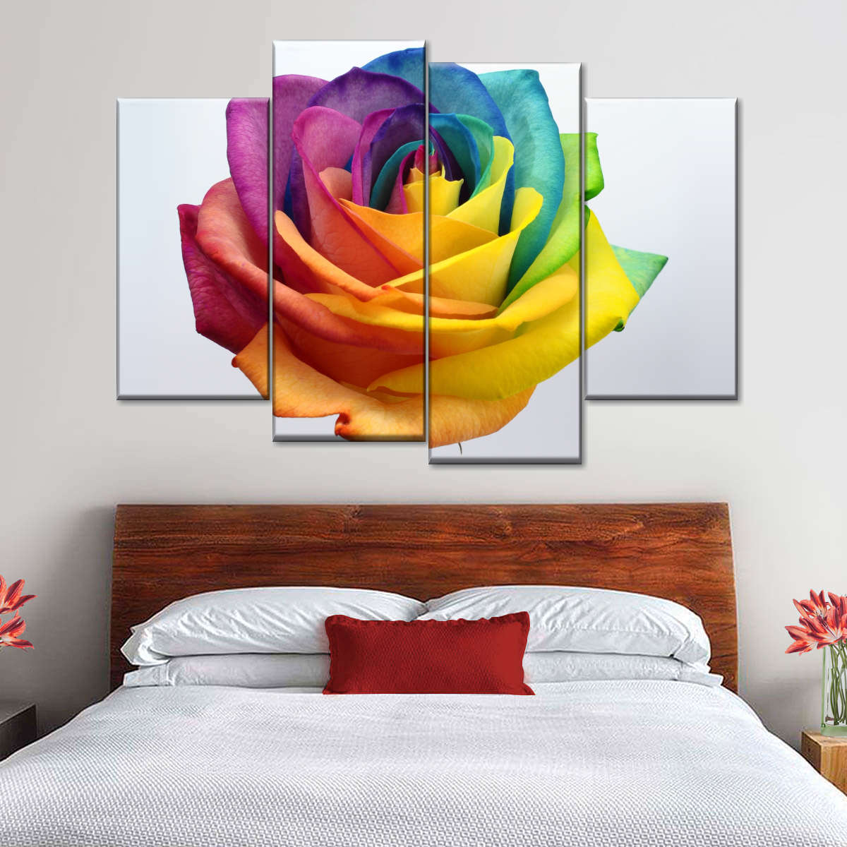 Rainbow Rose Wall Art