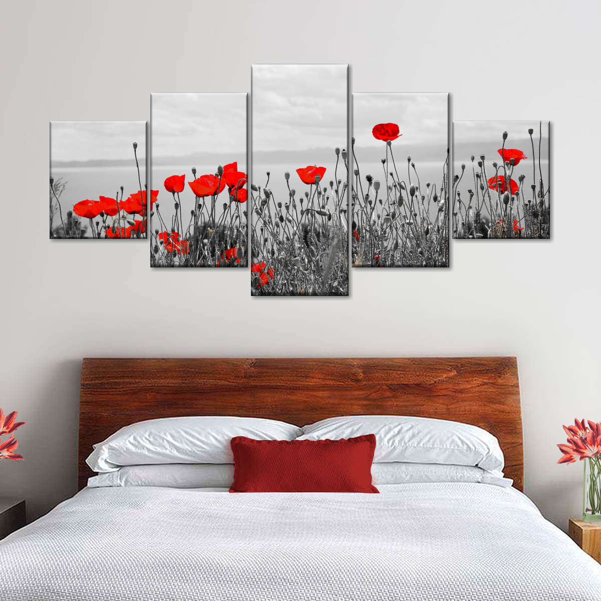 Red Poppy Field Pop Wall Art