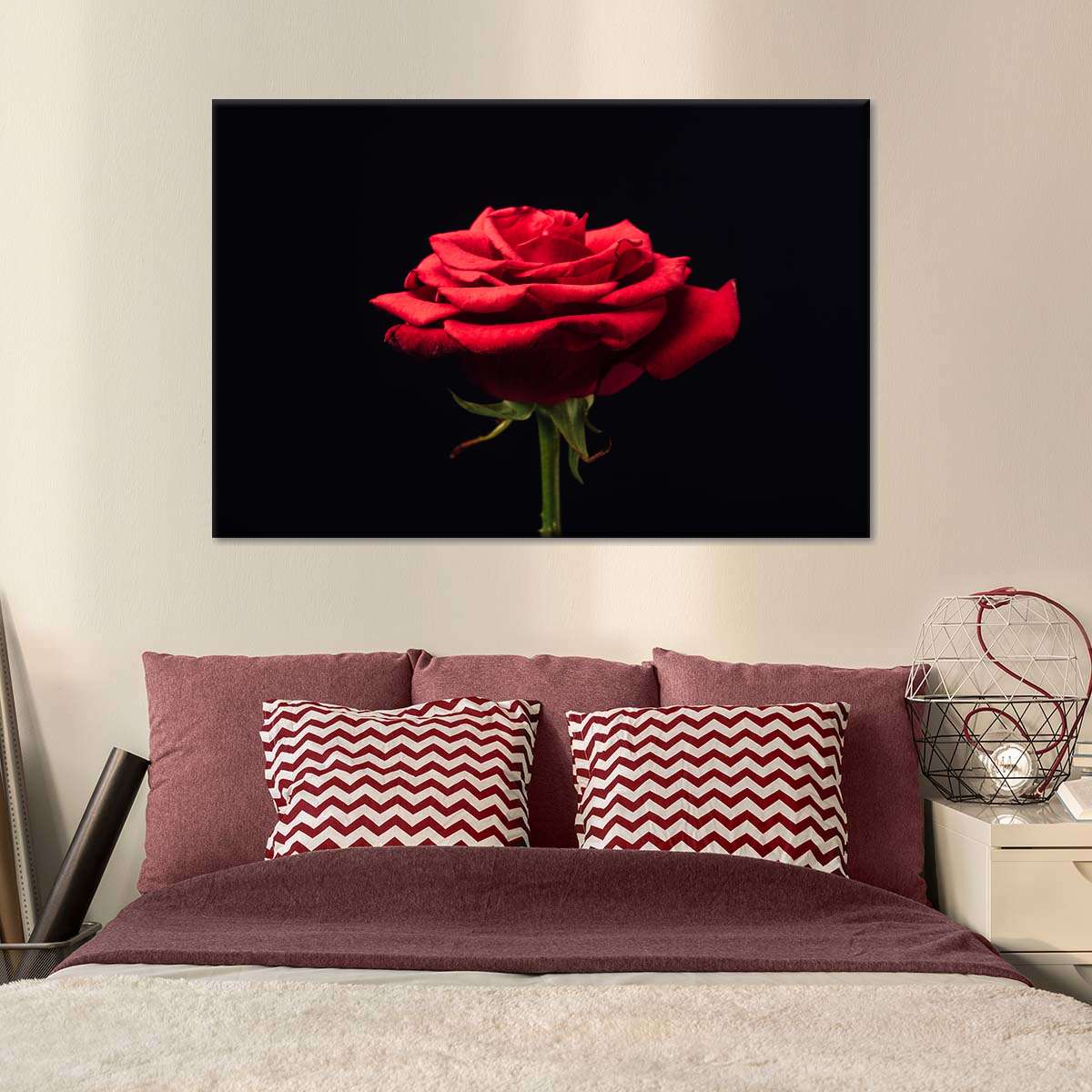 Forlorn Red Rose Wall Art