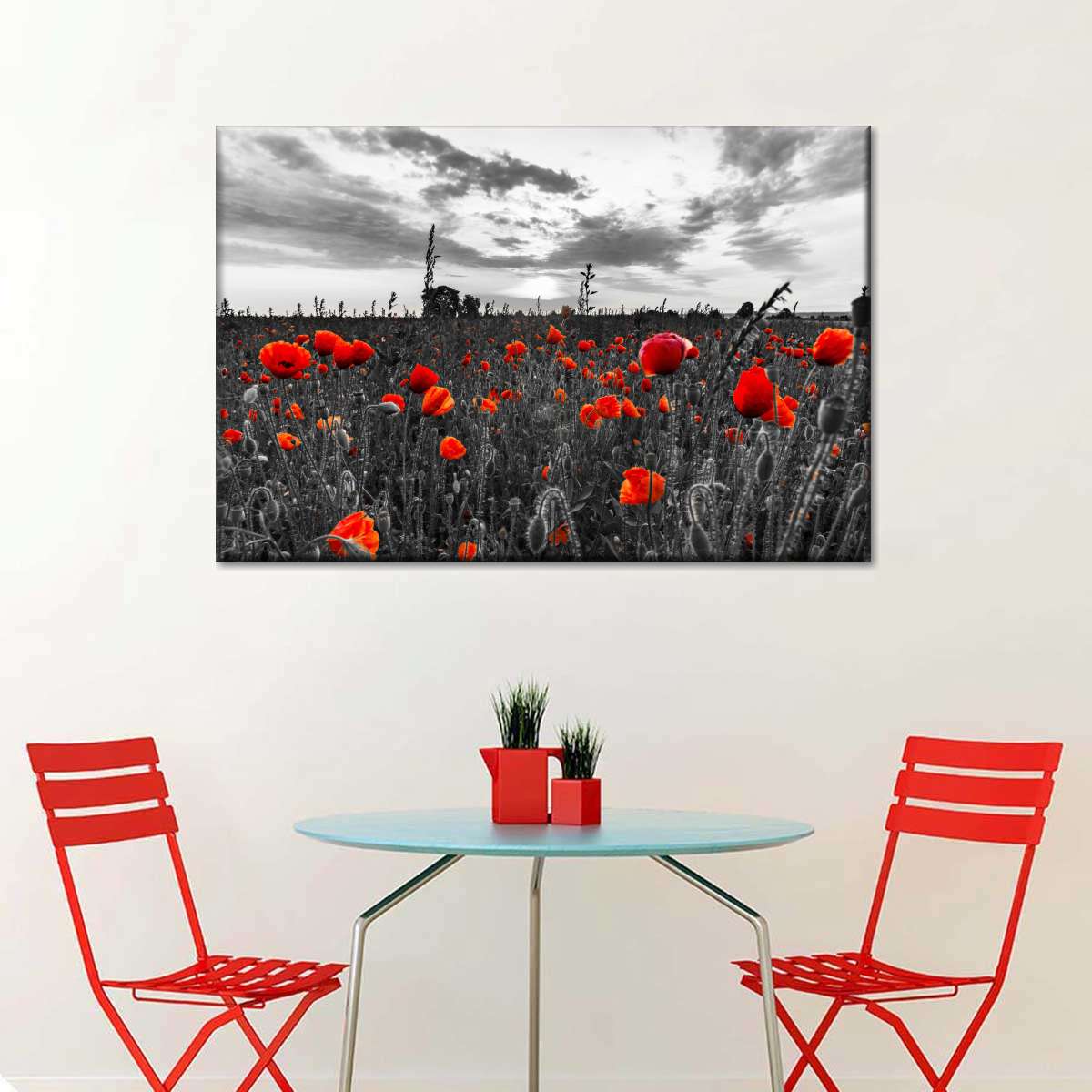 Poppy Field At Dusk Pop Wall Art