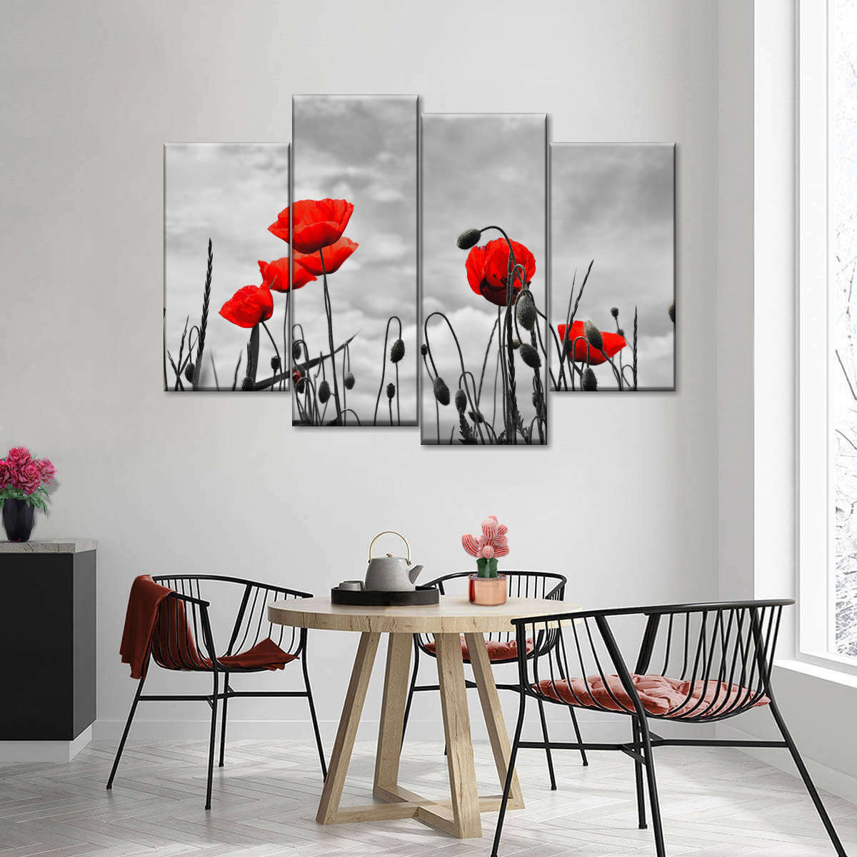 Pop Red Poppies Wall Art