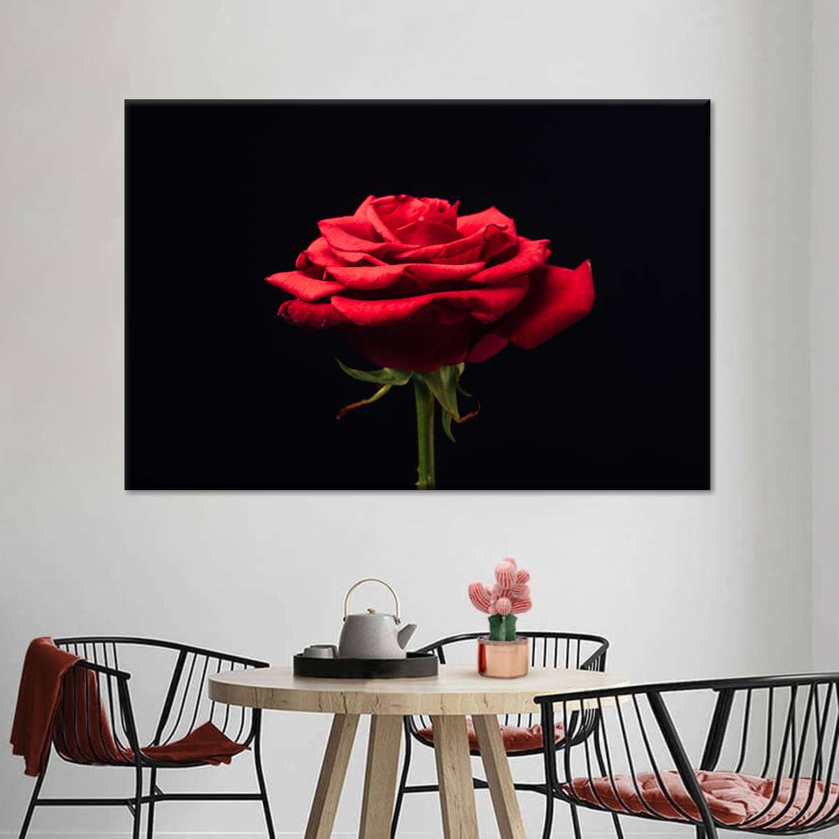 Forlorn Red Rose Wall Art