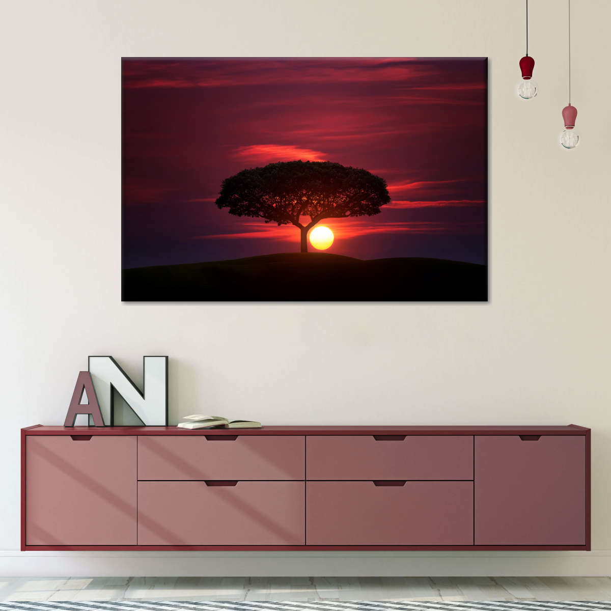 African Sunset Sky Wall Art