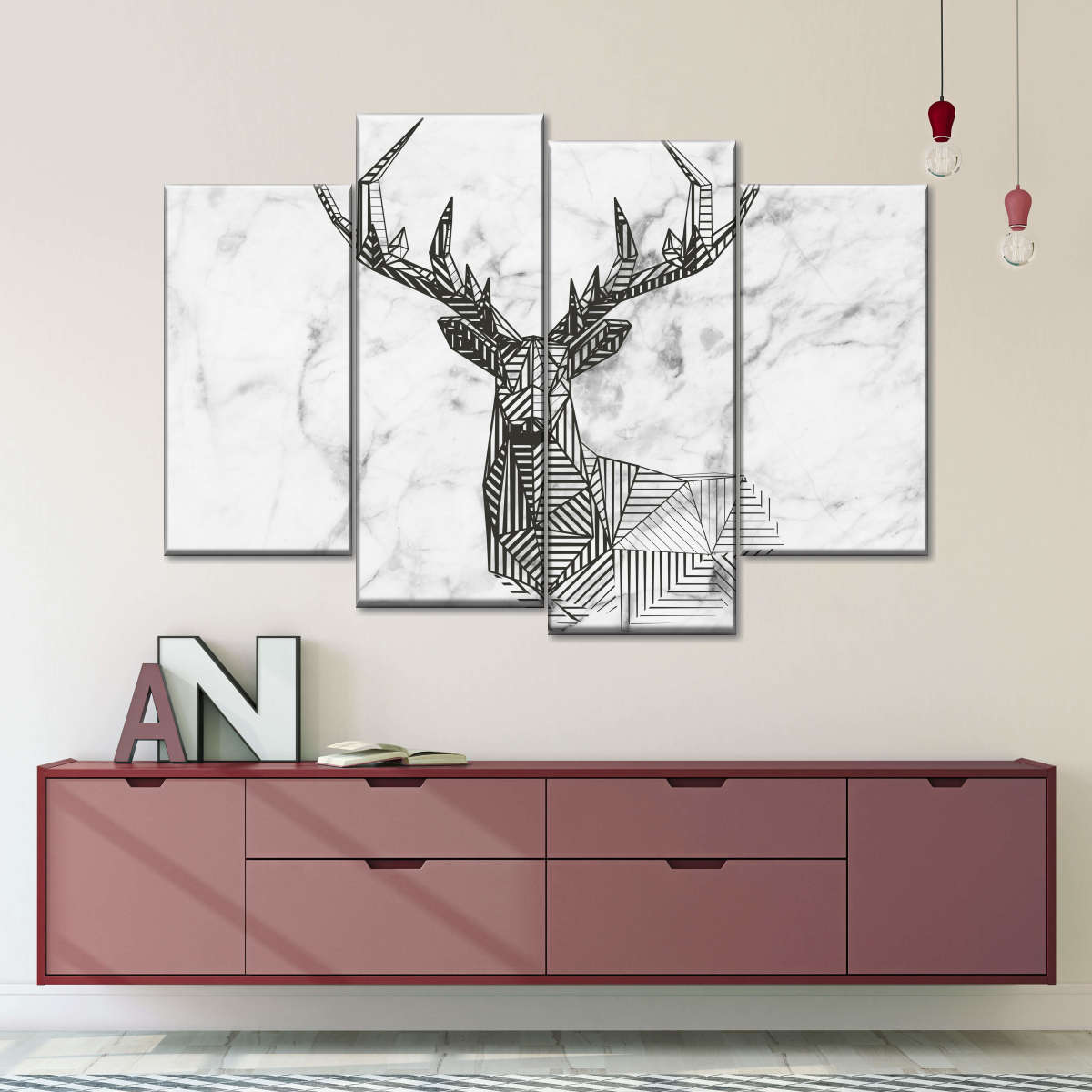 Geometric Stag Wall Art