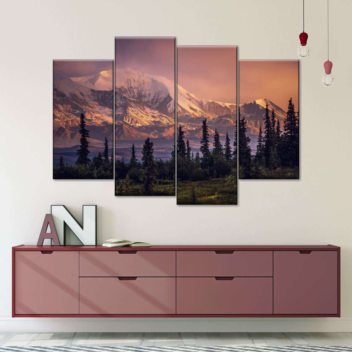 Denali Mountains And Forest Wall Art