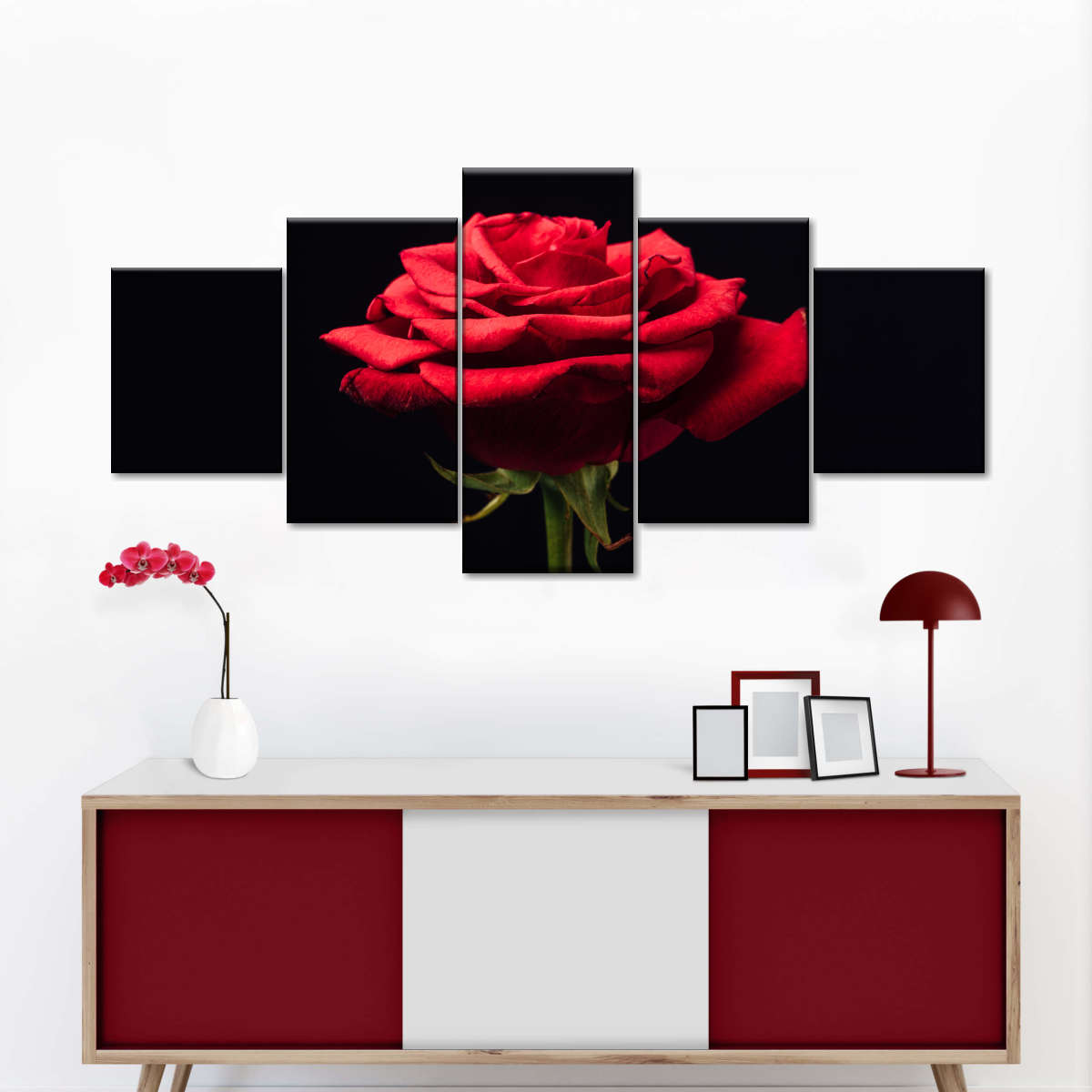 Forlorn Red Rose Wall Art