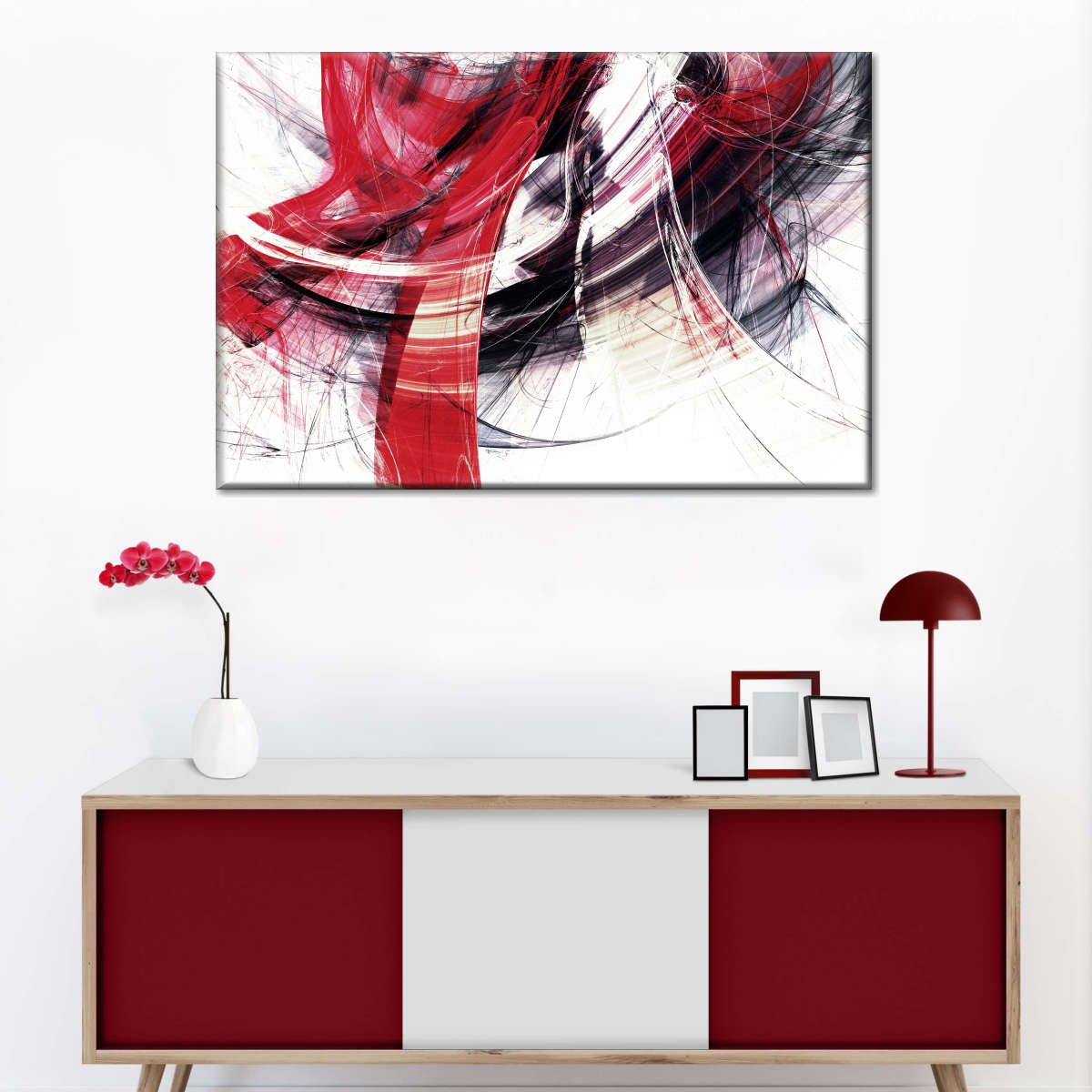 Red Motion Abstract Wall Art