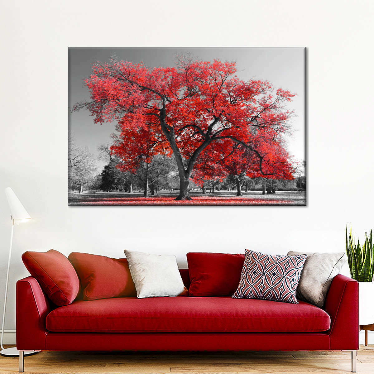 Red Tree Wall Art