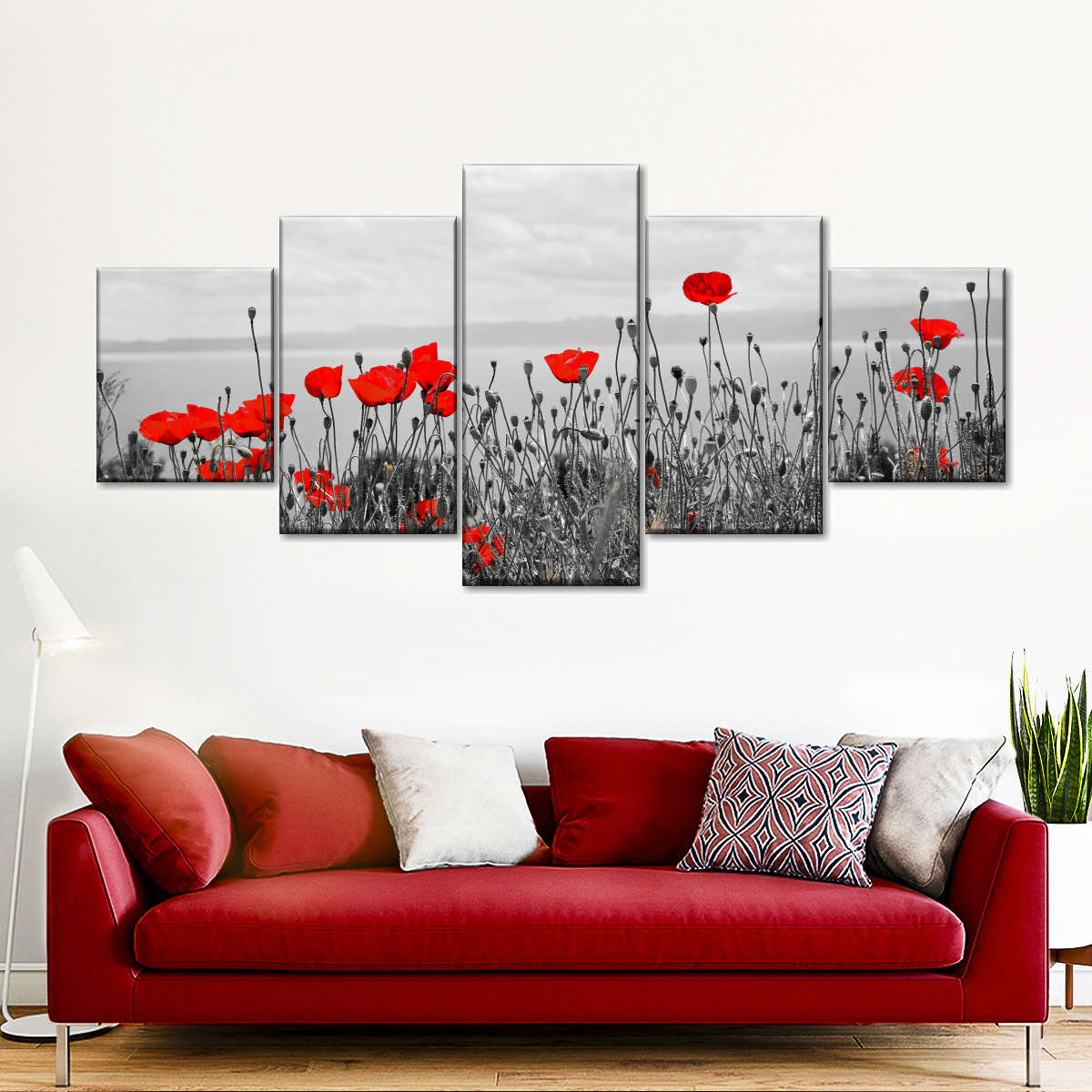 Red Poppy Field Pop Wall Art