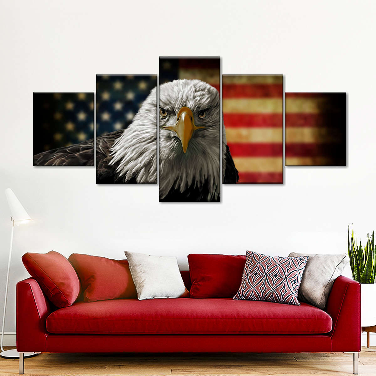 Eagle And Flag Of America Wall Art