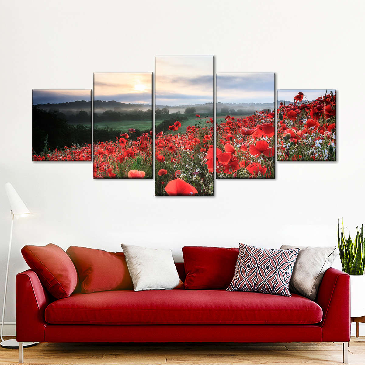 Field Of Red Poppies Wall Art