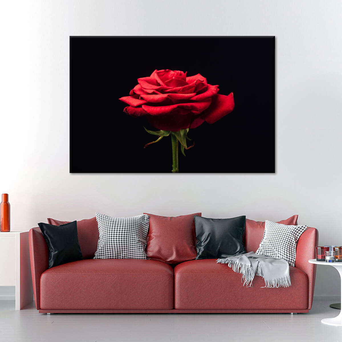 Forlorn Red Rose Wall Art