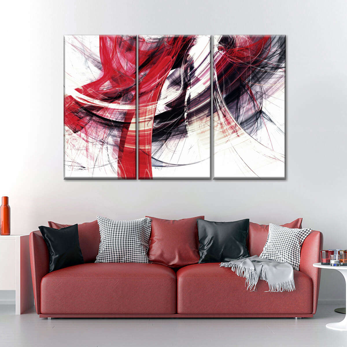 Red Motion Abstract Wall Art