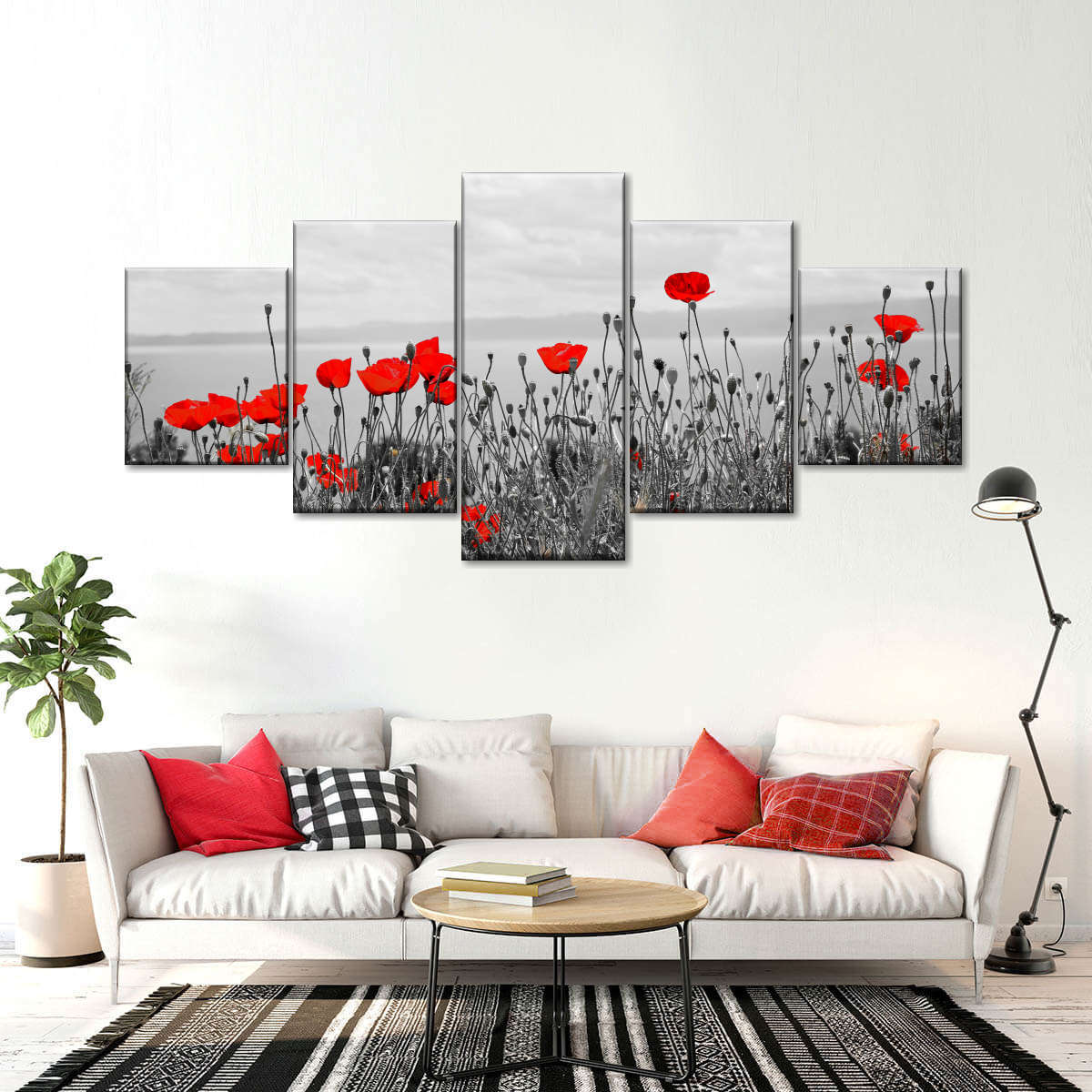 Red Poppy Field Pop Wall Art