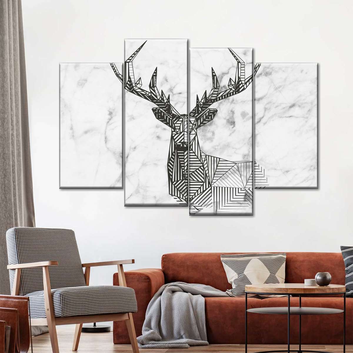 Geometric Stag Wall Art