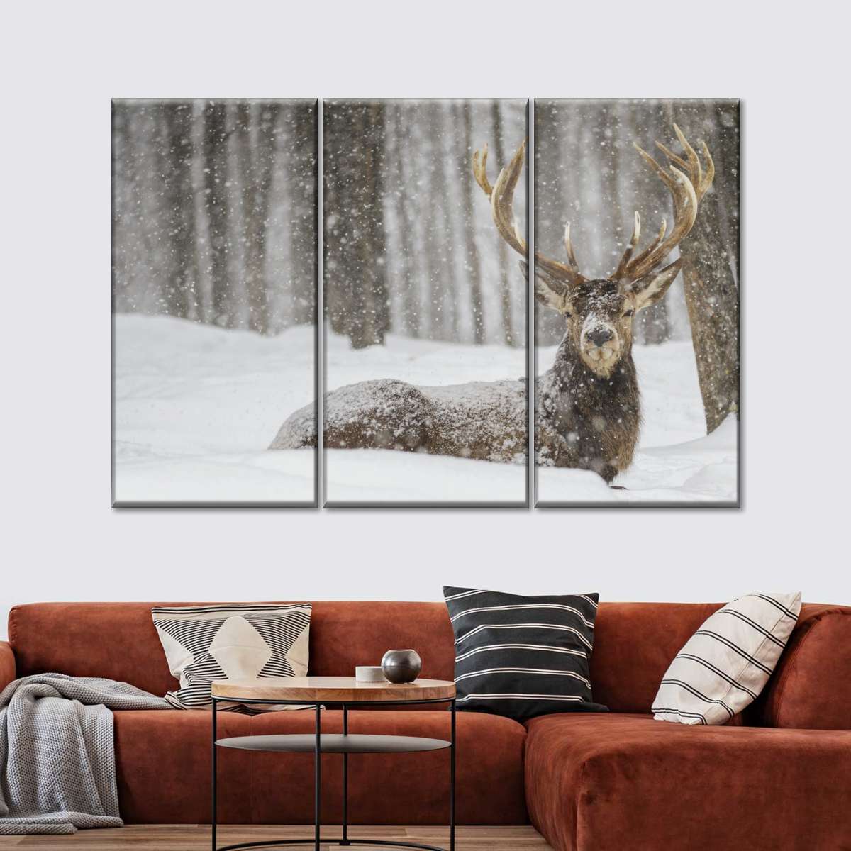 Snow Covered Elk Wall Art