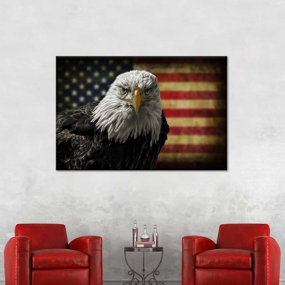 Eagle And Flag Of America Wall Art