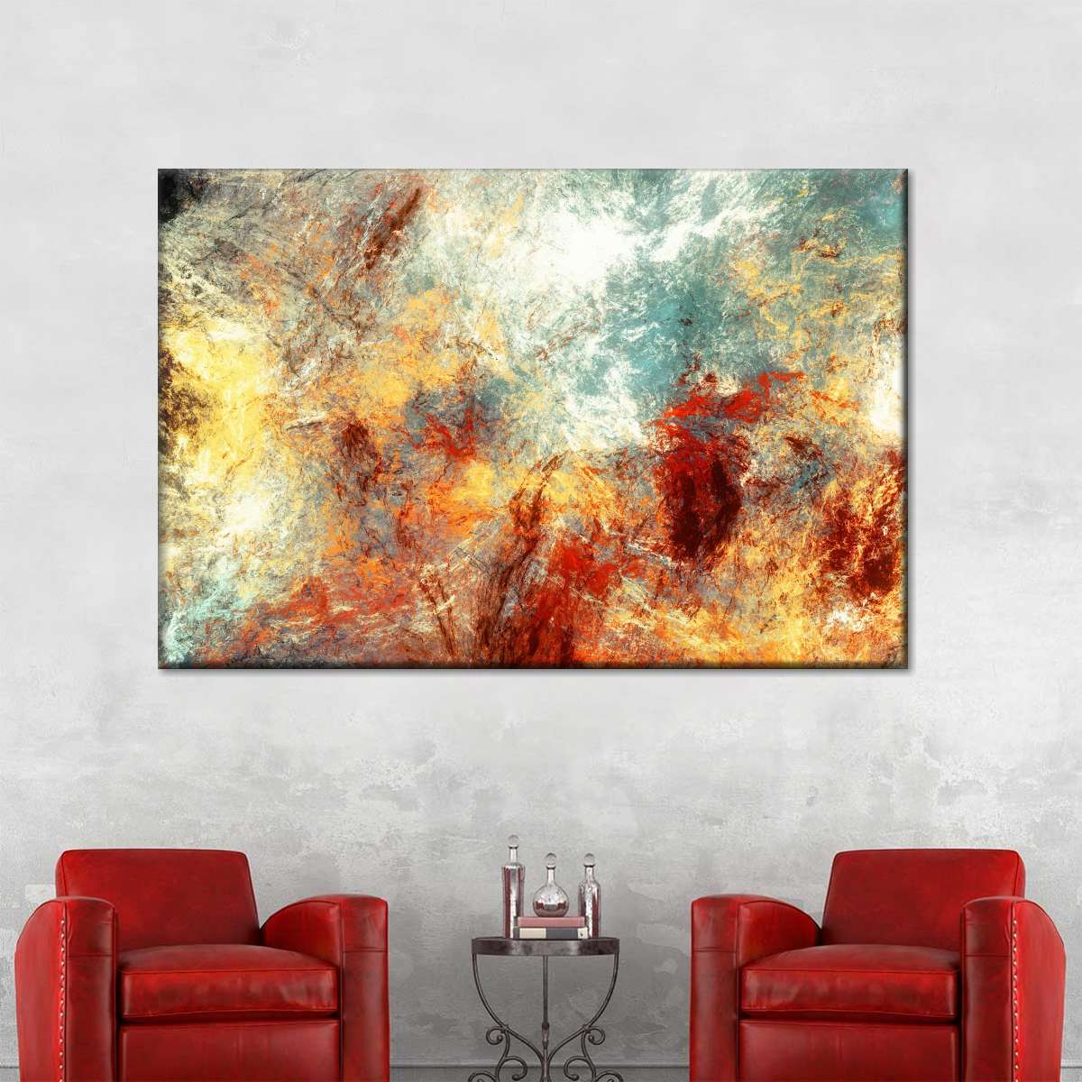 Frozen Fire Abstract Wall Art