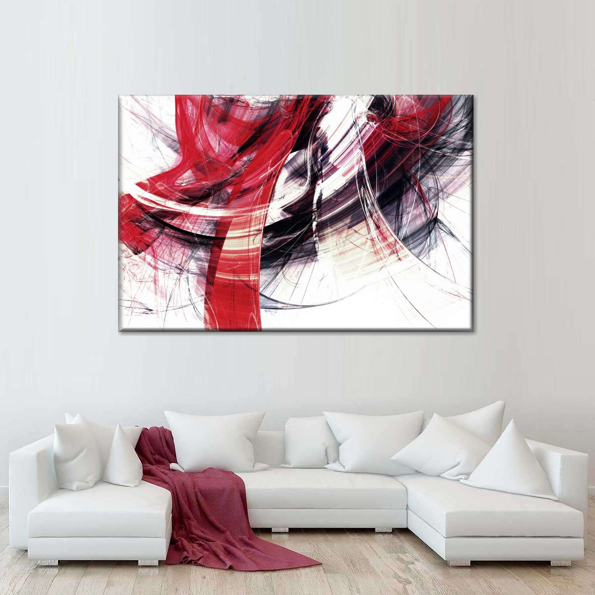 Red Motion Abstract Wall Art