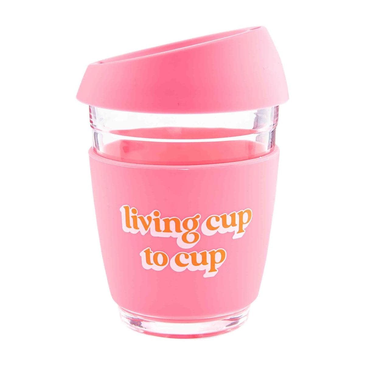 Glass Travel Mug Pink