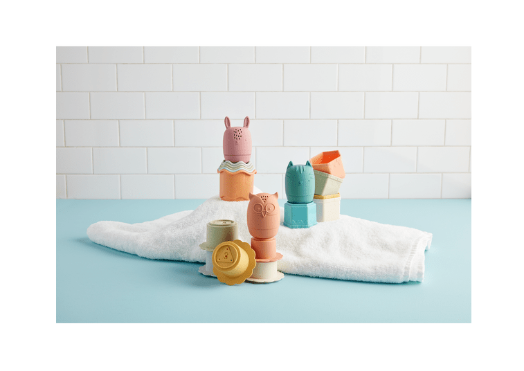 Orange Stacking Cup Bath Set