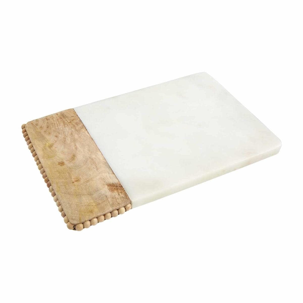 White Beaded Wood Marble Board