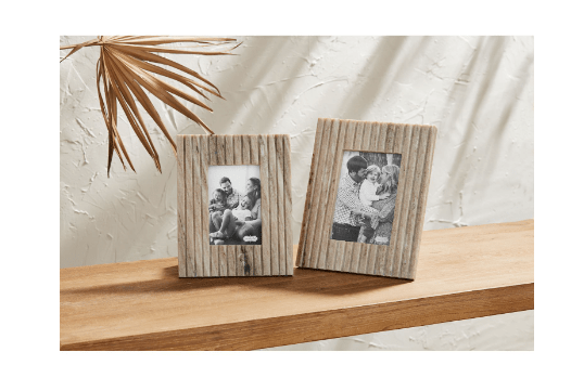 Small Stripe Tan Marble Frame