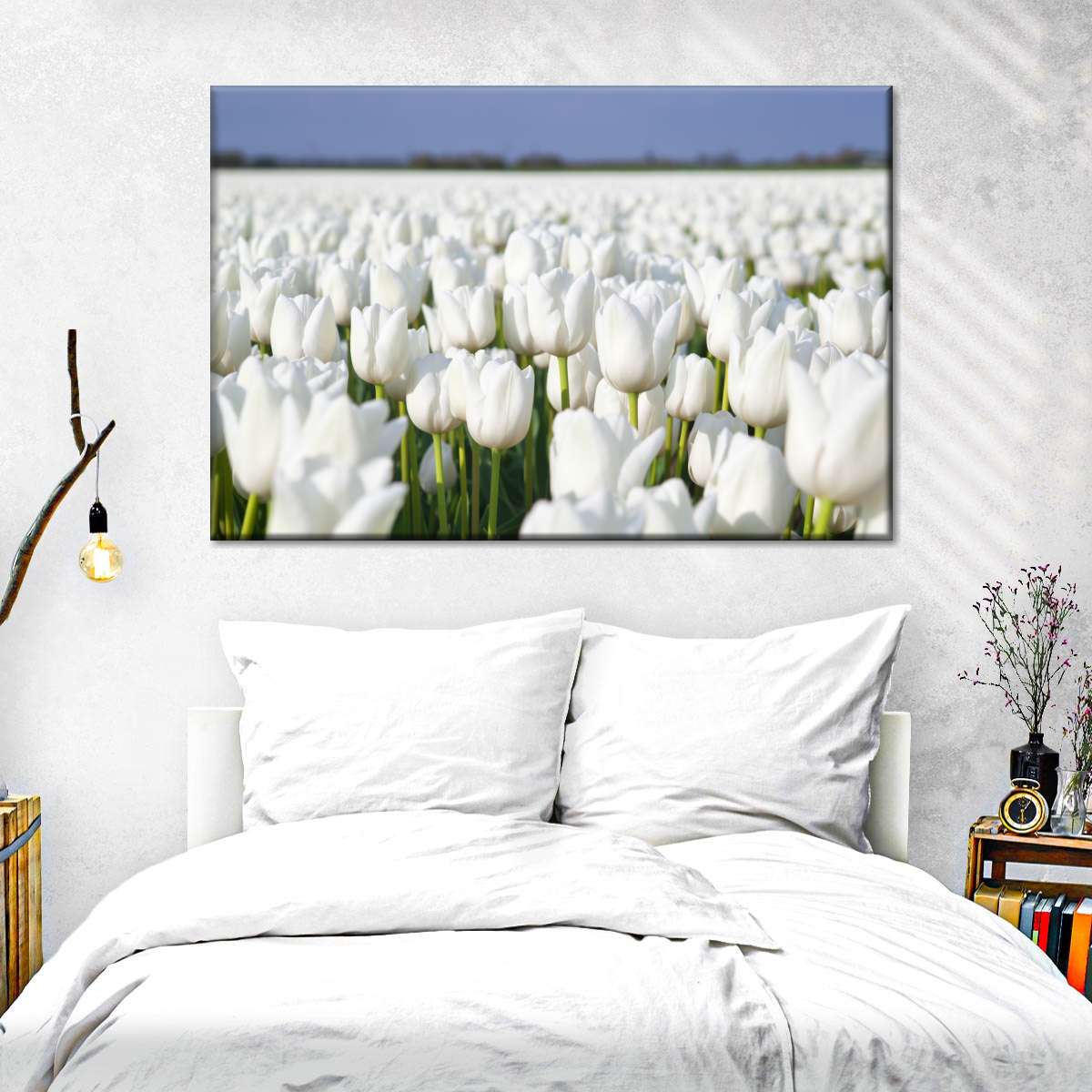 Endless White Tulips Wall Art