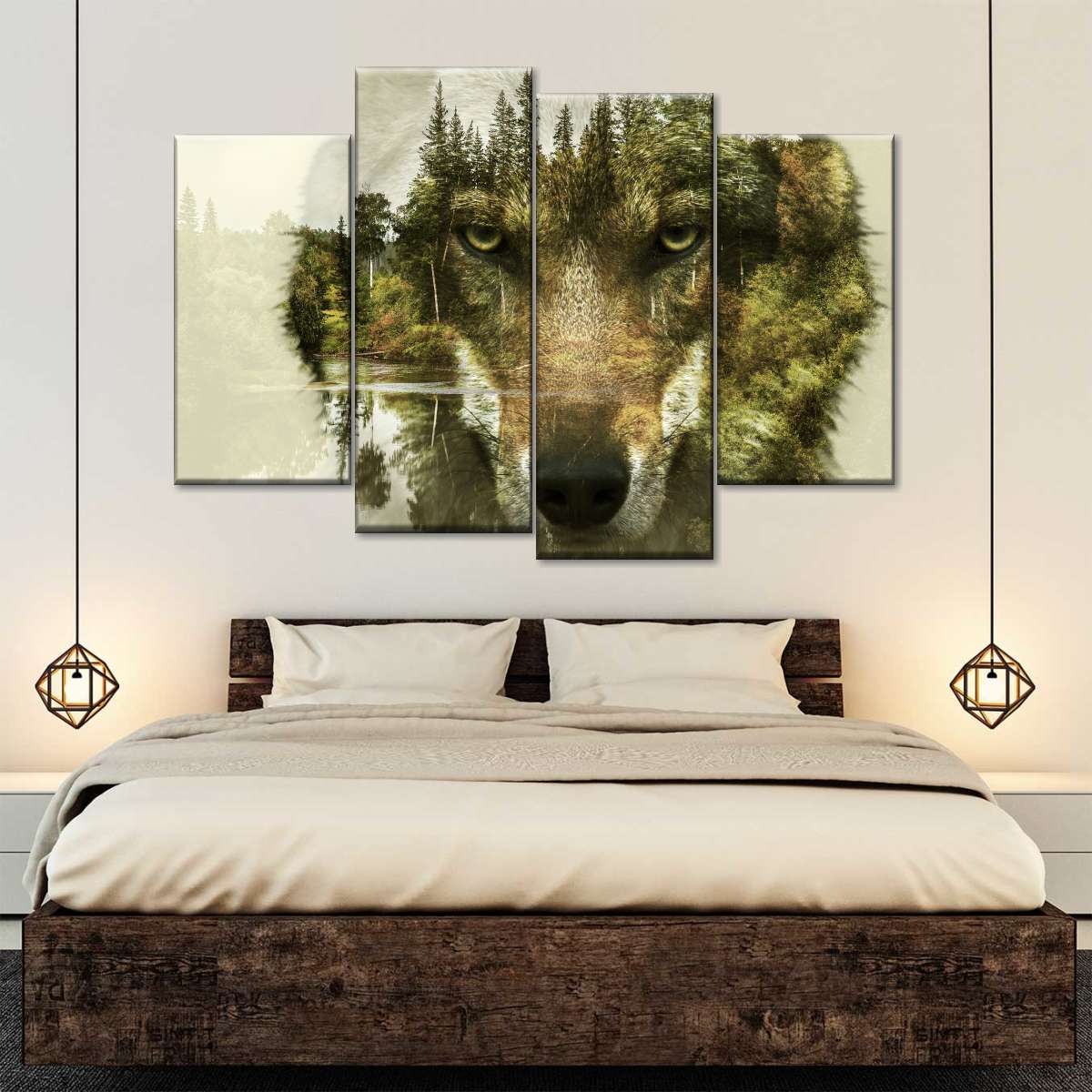 Wolf Head Silhouette Wall Art