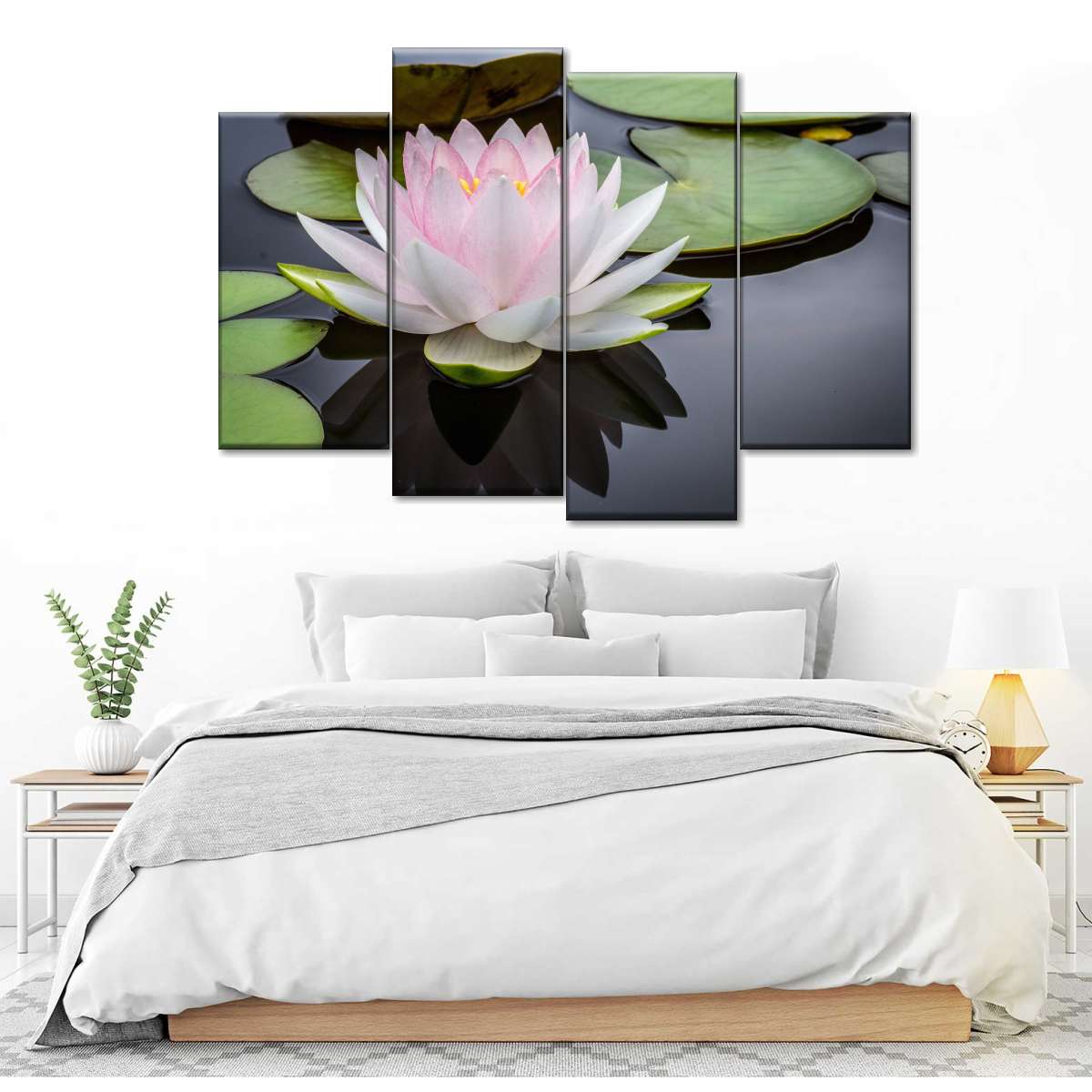 Pinkish White Lotus Wall Art