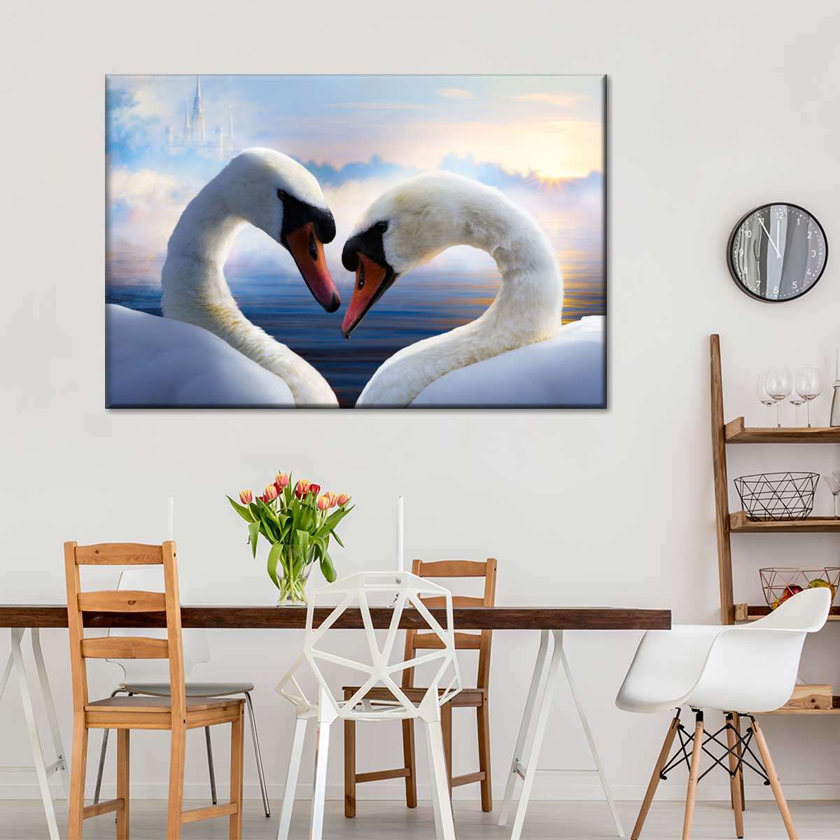 Swan Romance Wall Art