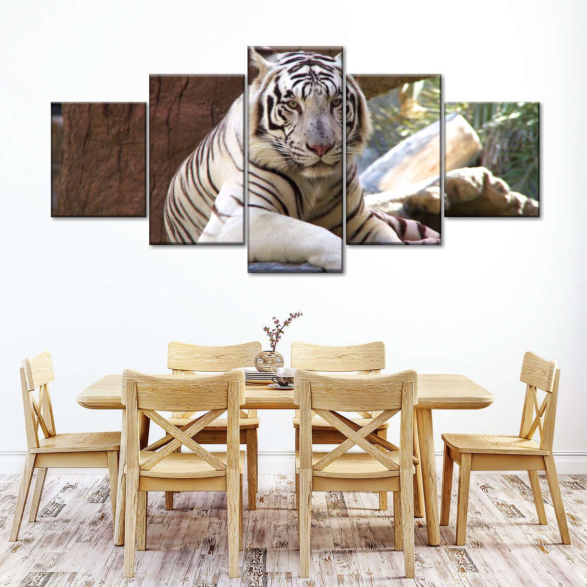 Resting White Tiger Wall Art