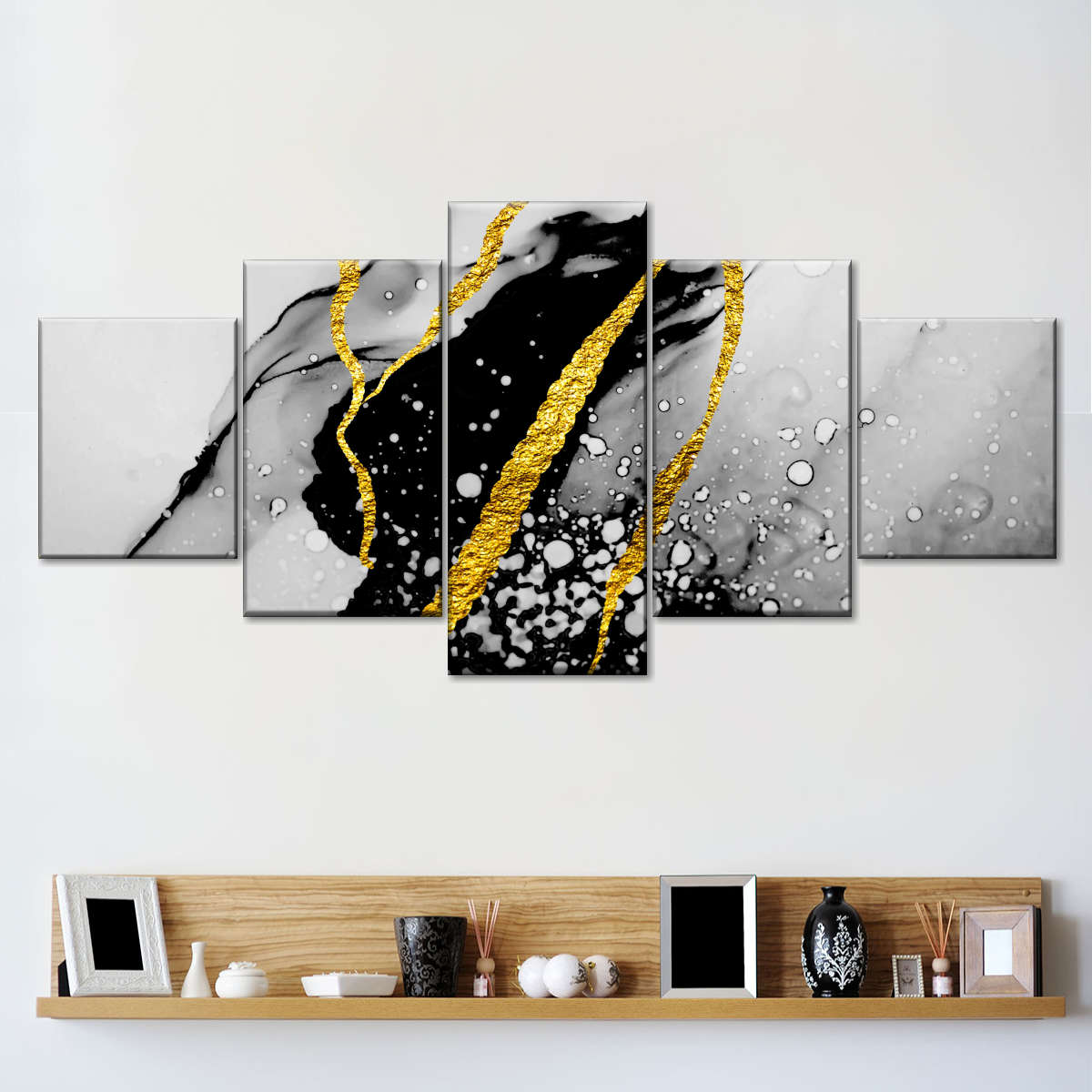 Gold Foil Abstract Wall Art